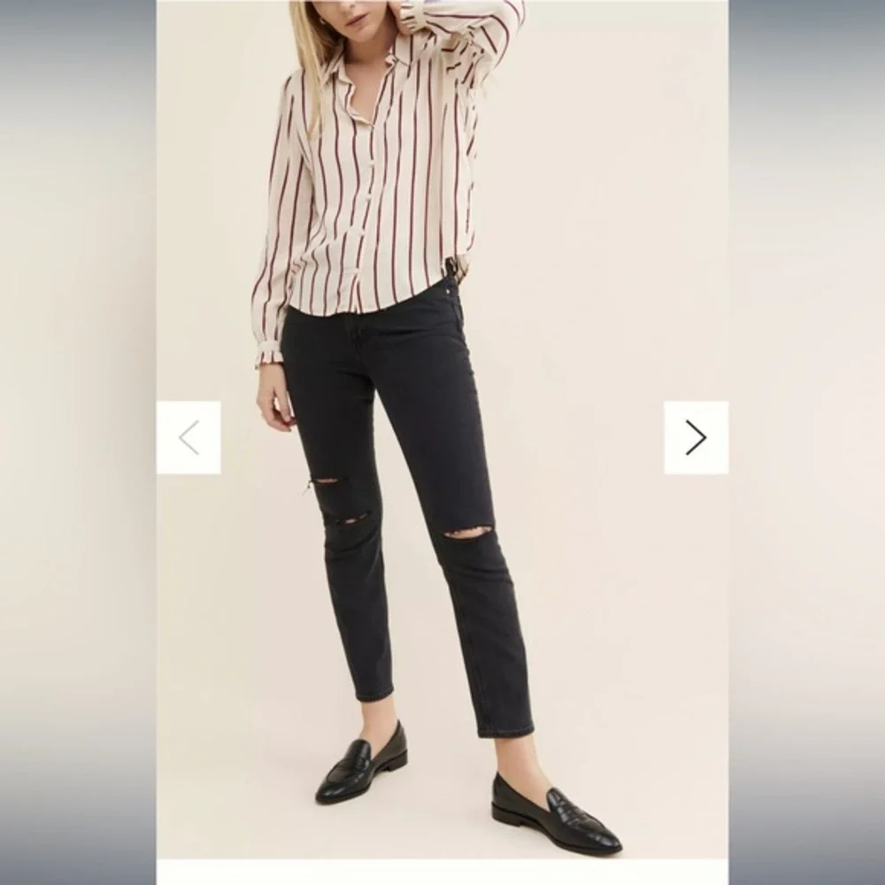 PAIGE Sarah High-Rise Slim Jeans size 27 in black